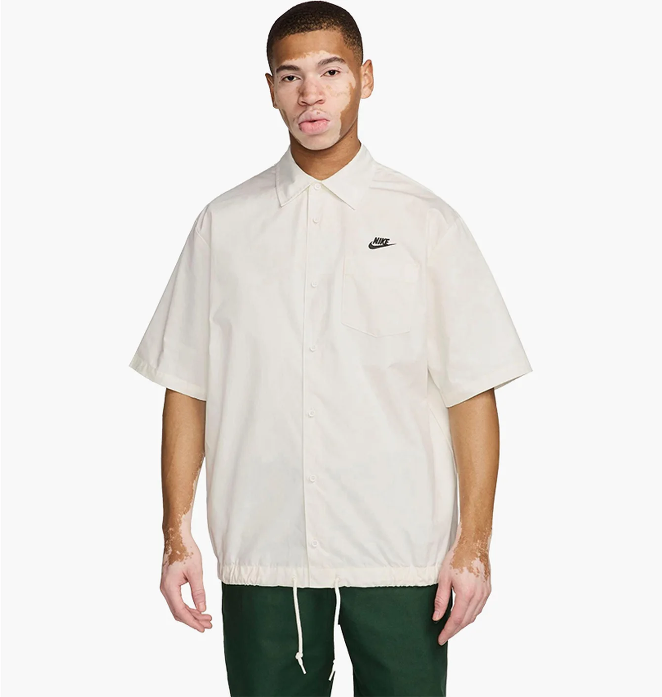 Сорочка чоловіча Nike Club Oxford Button-Down Short-Sleeve Shirt Beige FN3902-133