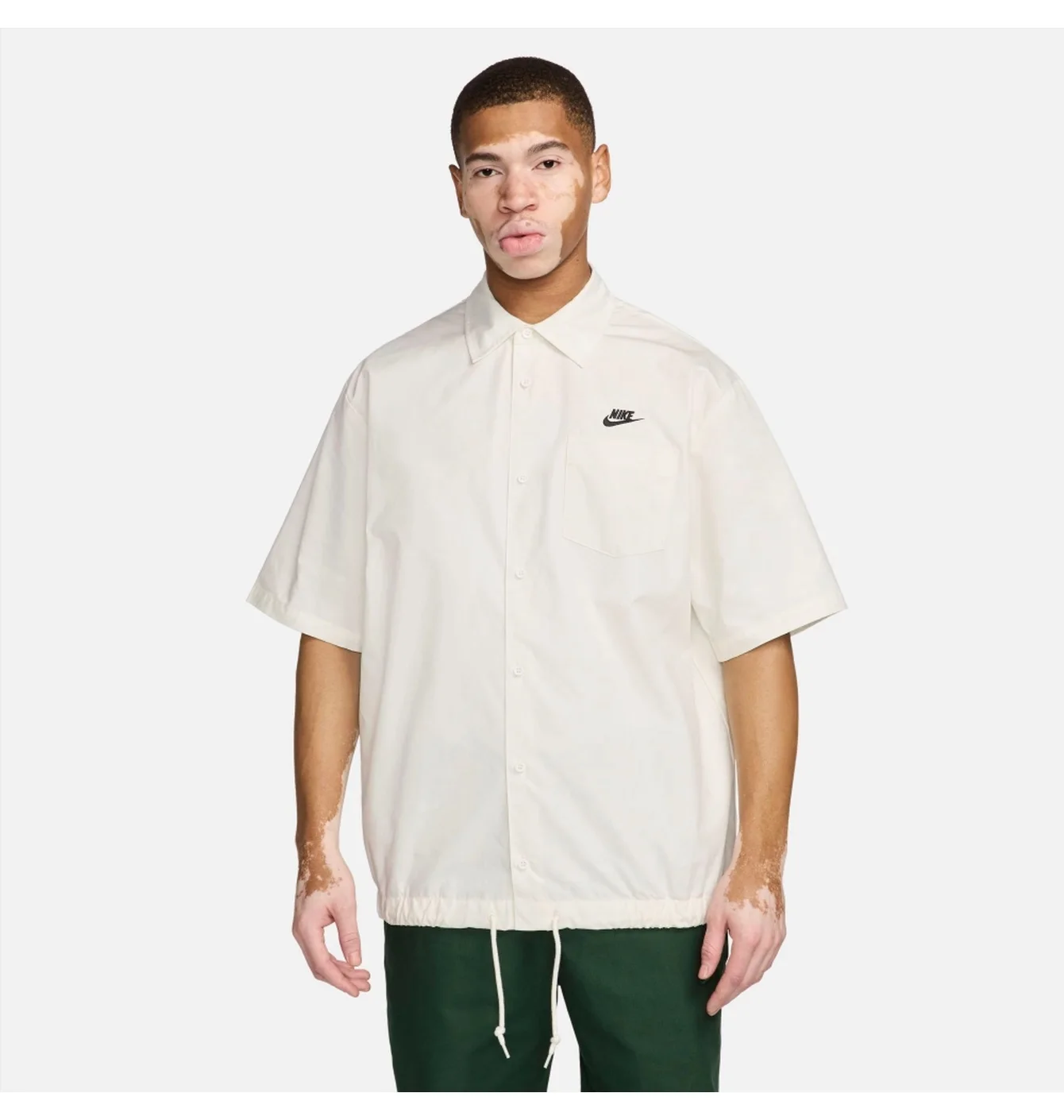 Сорочка чоловіча Nike Club Oxford Button-Down Short-Sleeve Shirt Beige FN3902-133