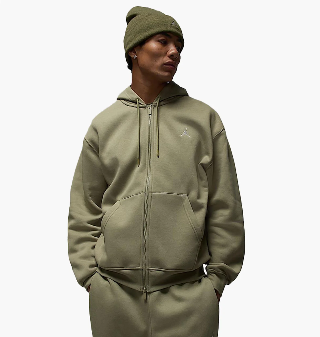 Худі чоловіче Air jordan Brooklyn Fleece Fz Olive FV7289-205