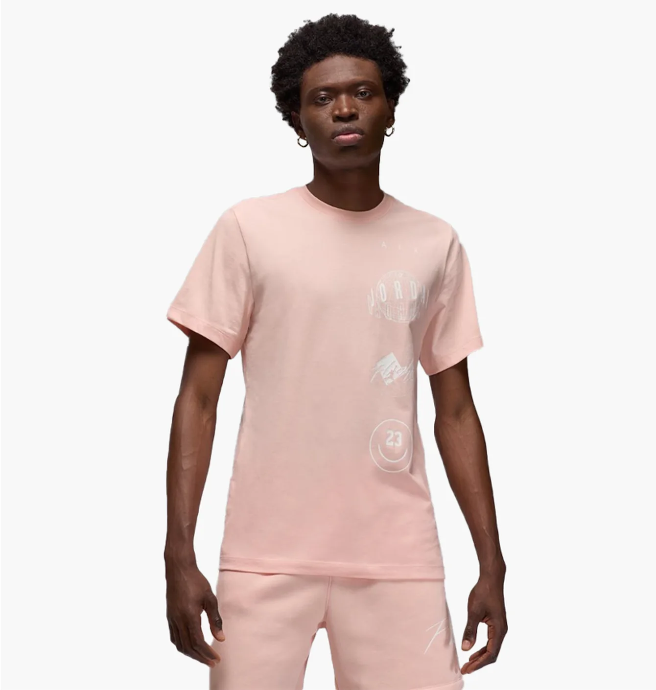 Футболка чоловіча Nike M J Brand Logo Stack Ss Crw Peach FN6027-622