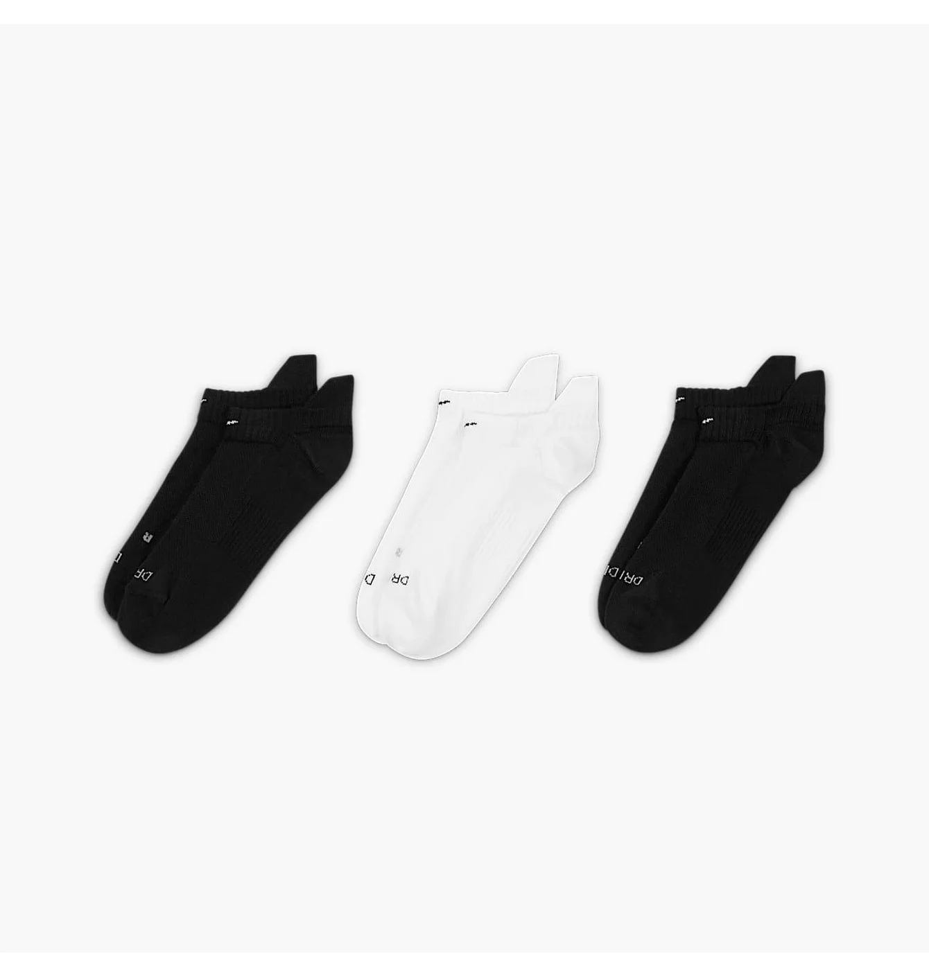 Шкарпетки жіночі Nike Dri-Fit No-Show Black/White (3 пари) SX4492-901
