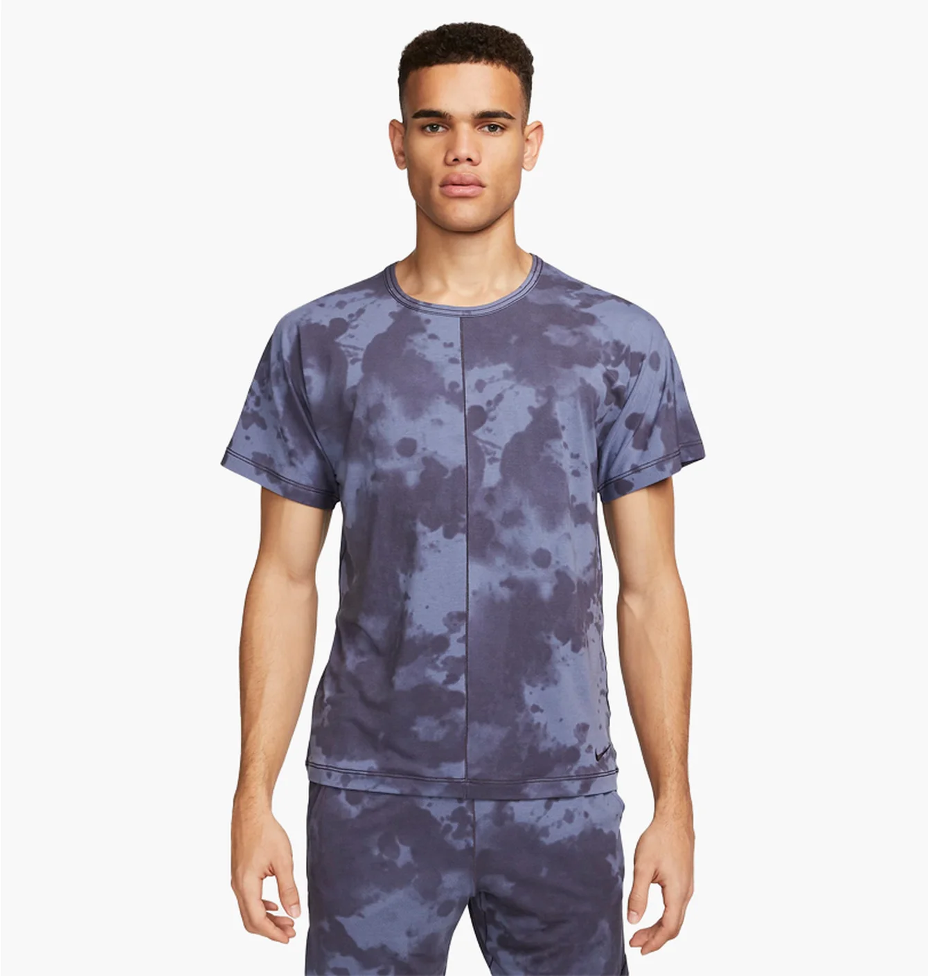 Футболка чоловіча Nike Dri-Fit MenS Allover Print Short-Sleeve Yoga Top Violet DX0922-015