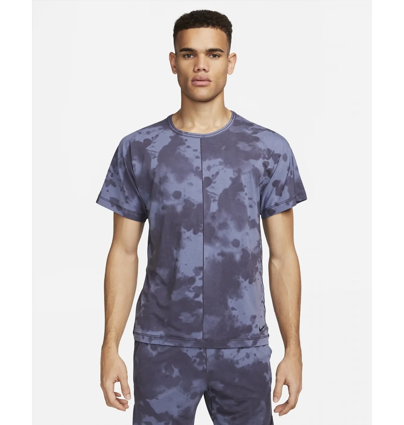 Футболка чоловіча Nike Dri-Fit MenS Allover Print Short-Sleeve Yoga Top Violet DX0922-015