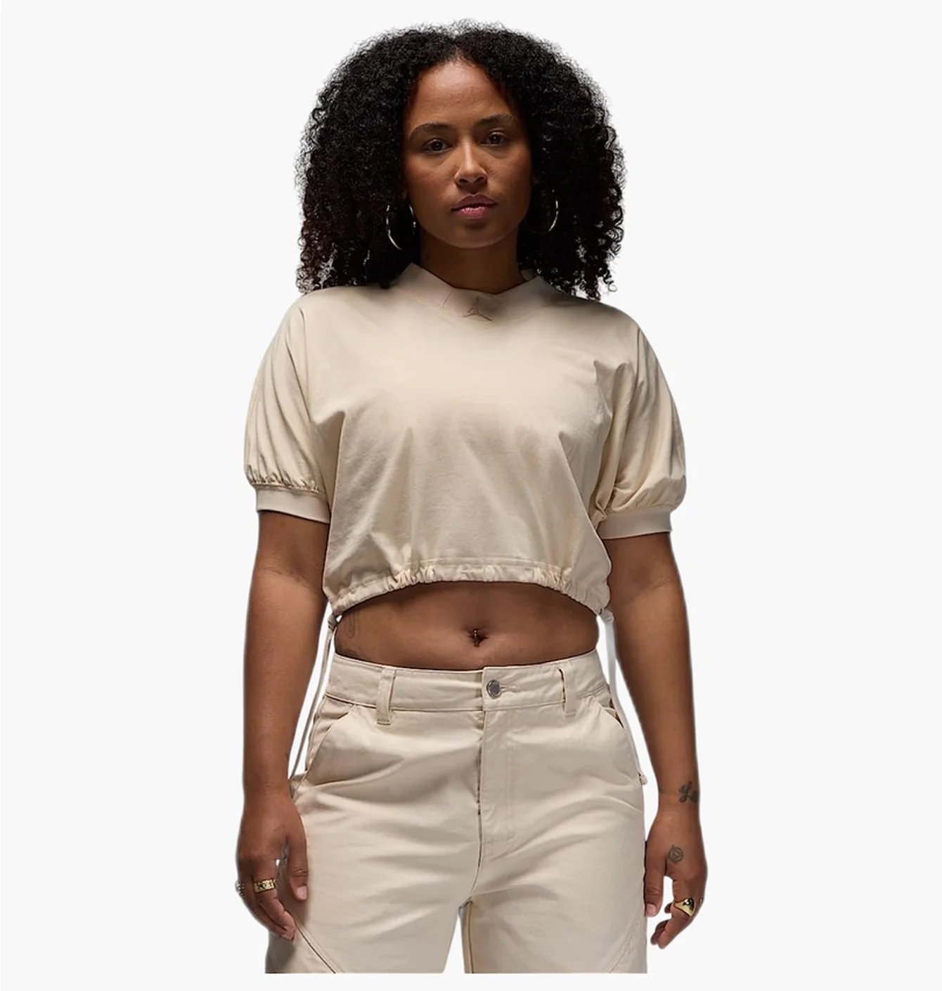 Кофта жіноча Air Jordan WomenS Knit Cropped Top Beige FN5727-203