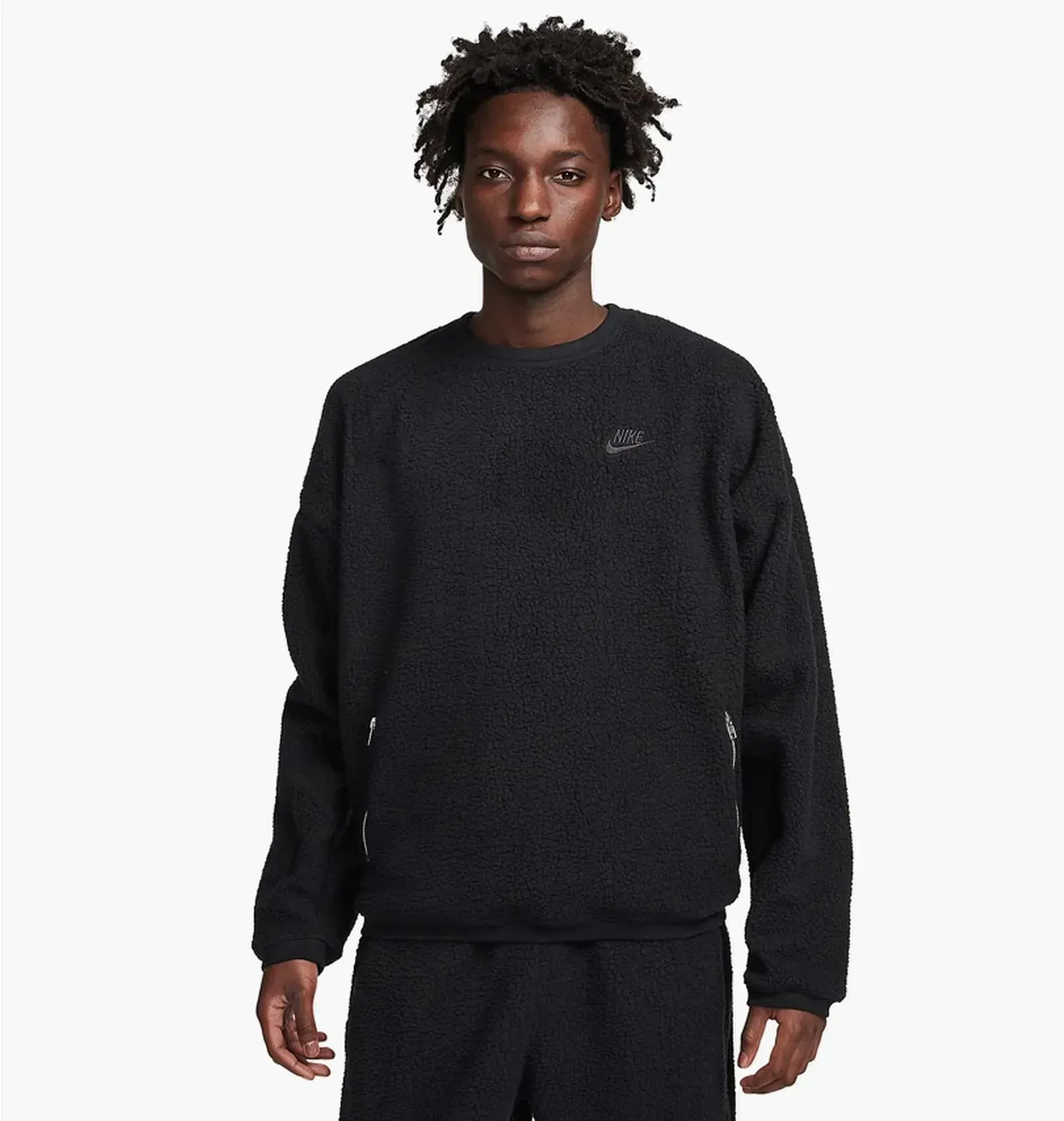 Кофта чоловіча Nike M Club+ Sherpa Wntr Crew Black (FB8378-010)