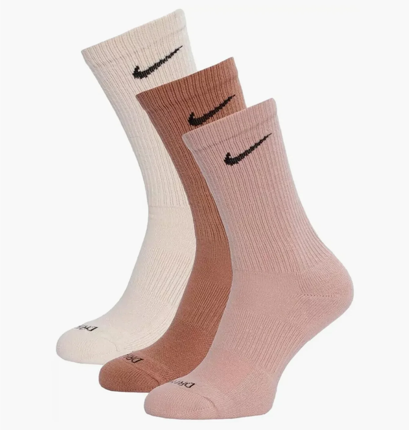 Шкарпетки унісекс Nike U Nk Evry Plus Cush Crew (3 пари) Beige Sx6888-914