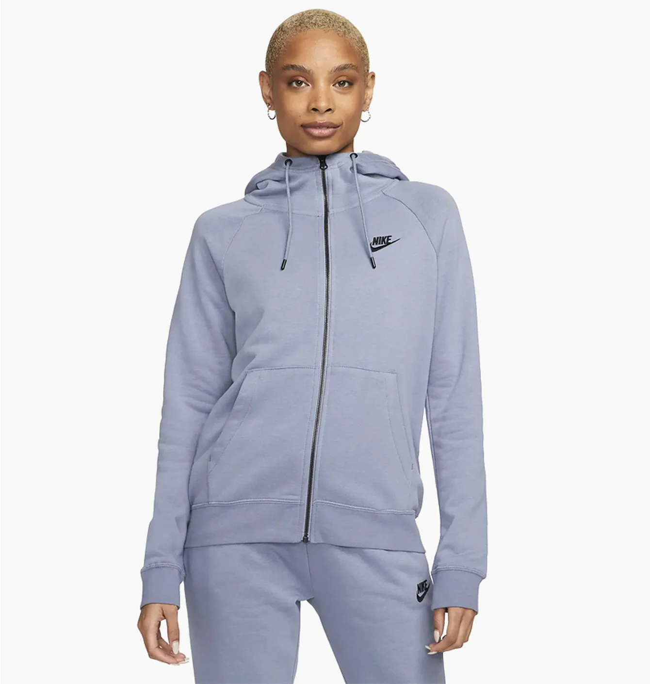 Толстовка жіноча Nike Essntl Flc Fz Hoodie Light Blue Dx2317-493