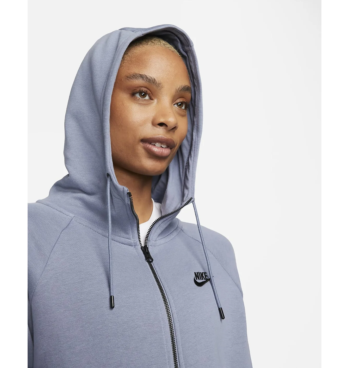 Толстовка жіноча Nike Essntl Flc Fz Hoodie Light Blue Dx2317-493