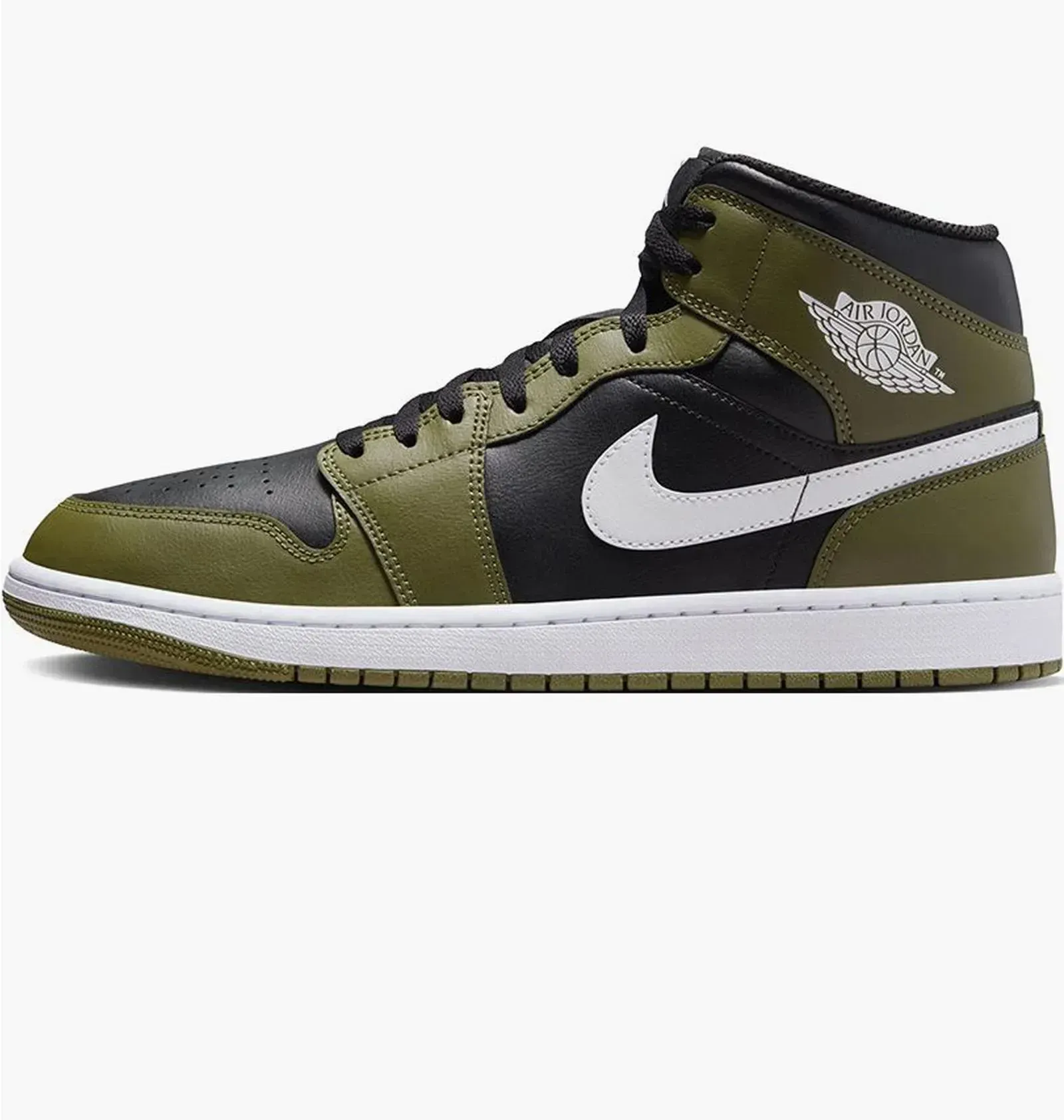 Кросівки чоловічі Jordan 1 Mid Black/Olive (DQ8426-092)