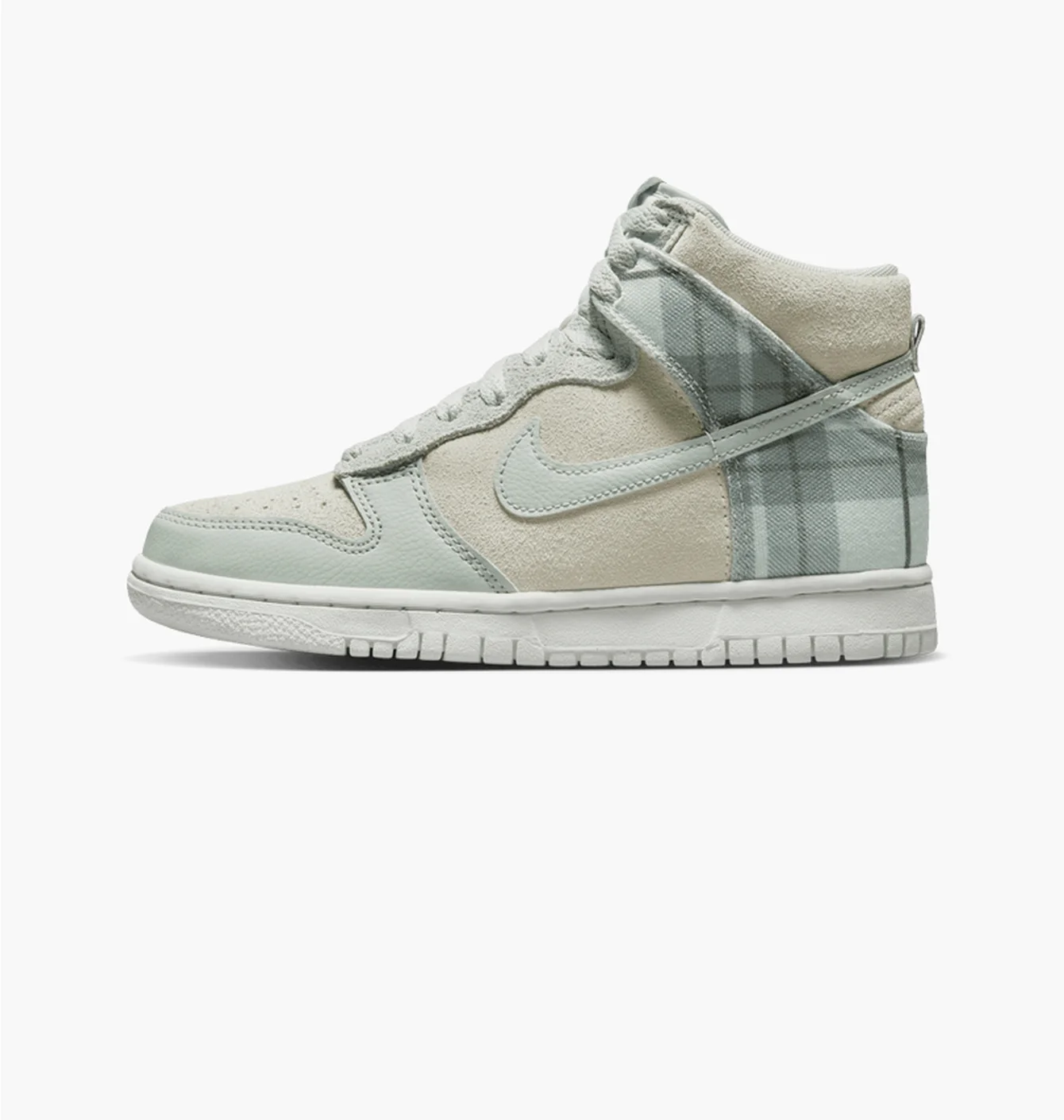 Кросівки дитячі Nike Dunk Hi Se Plaid Mint Foam Beige Dv1724-100