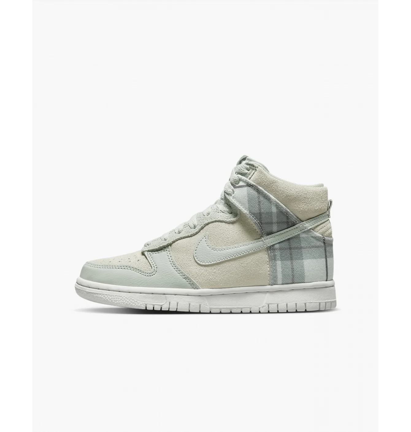 Кросівки дитячі Nike Dunk Hi Se Plaid Mint Foam Beige Dv1724-100