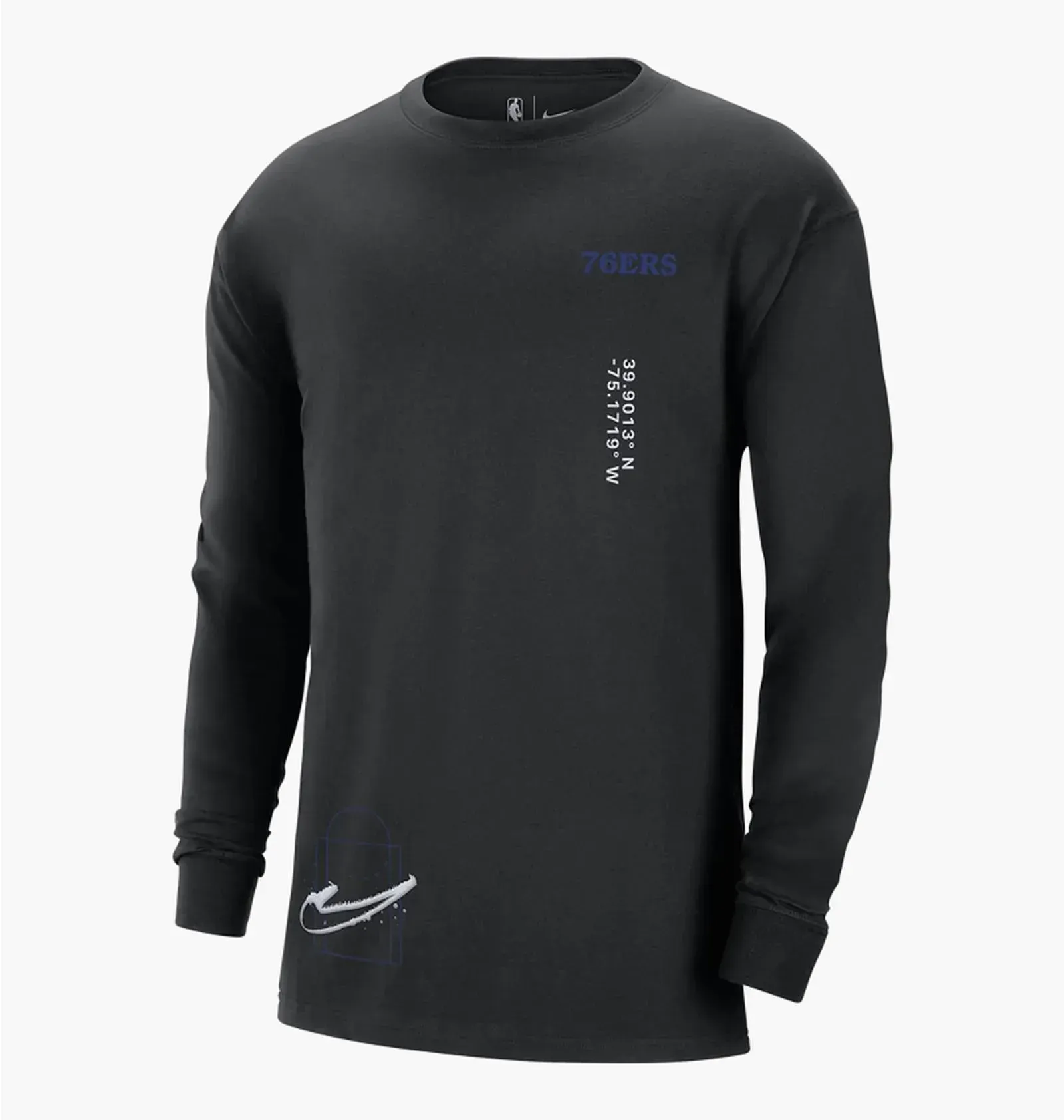 Кофта чоловіча Nike Philadelphia 76Ers Courtside Max90 Mens Nba Long-Sleeve T-Shirt Black (DR6351-010)