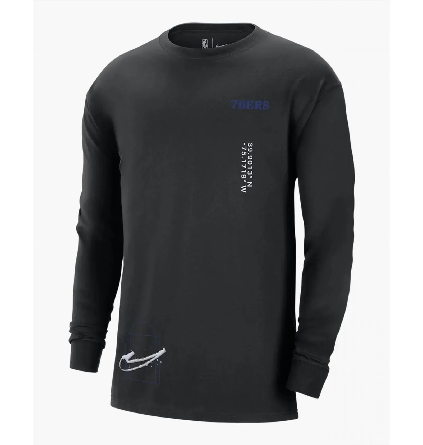 Кофта чоловіча Nike Philadelphia 76Ers Courtside Max90 Mens Nba Long-Sleeve T-Shirt Black (DR6351-010)