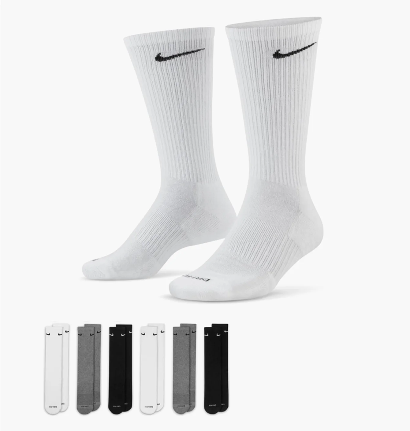 Шкарпетки унісекс Nike Ed Pls Csh Crw (6 пар) White SX6897-965