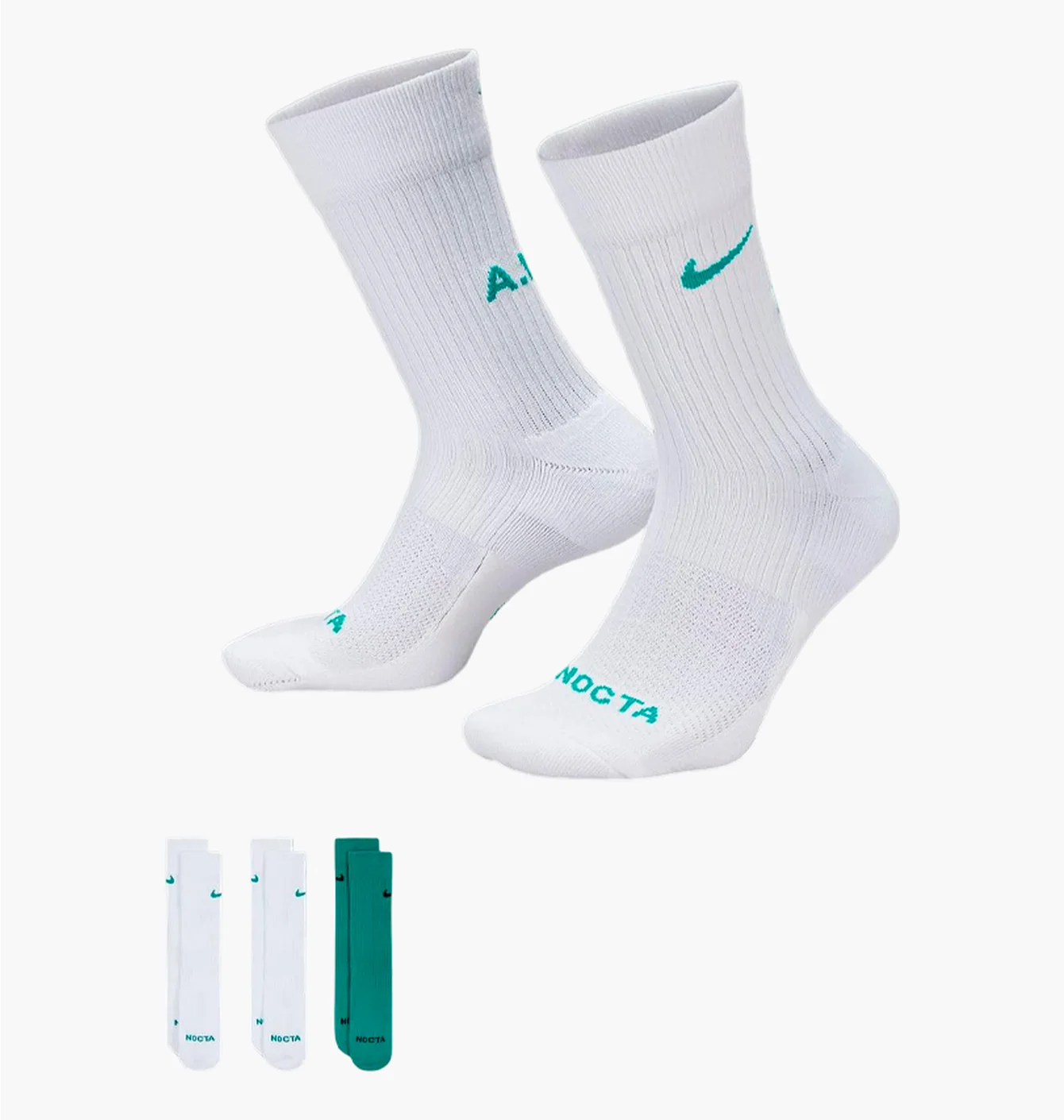 Шкарпетки Nike Nocta Crew (3 шт) White/Green DD9240-915