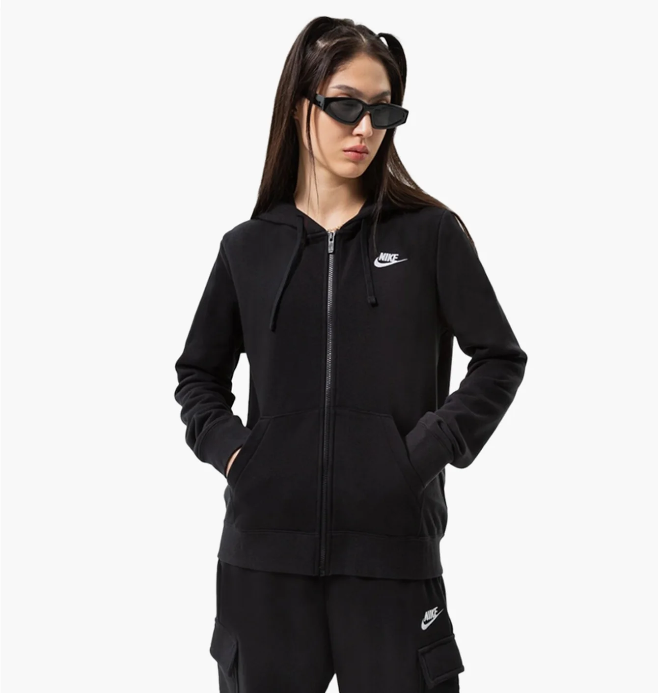 Толстовка жіноча Nike W Nsw Club Flc Fz Black Dq5471-010