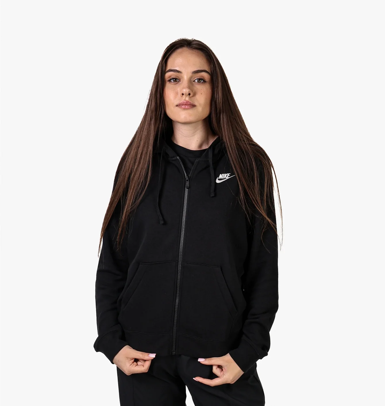 Толстовка жіноча Nike W Nsw Club Flc Fz Black Dq5471-010