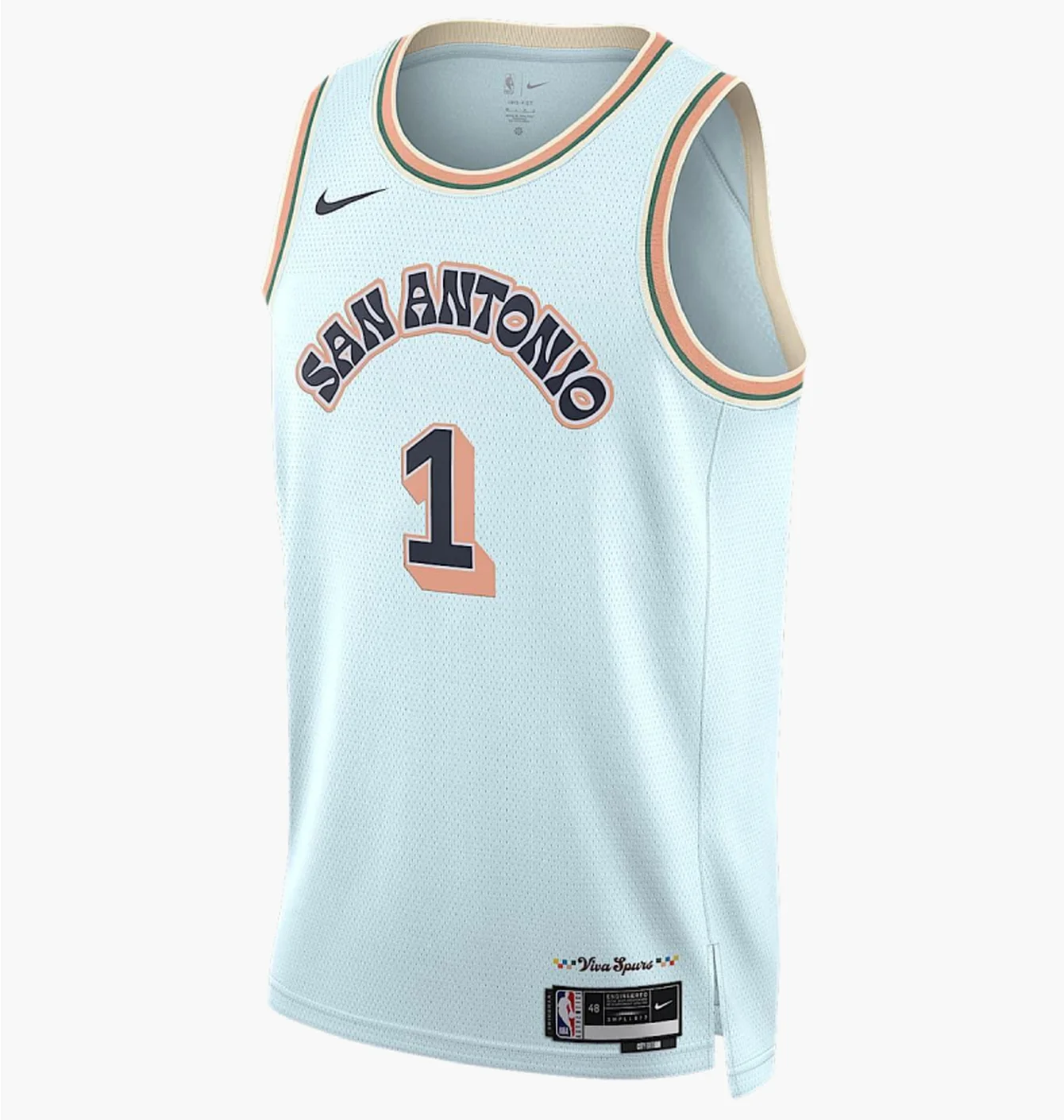 Майка чоловіча Nike Nba San Antonio Spurs Victor Wembanyama City Edition Light Blue FQ4360-474