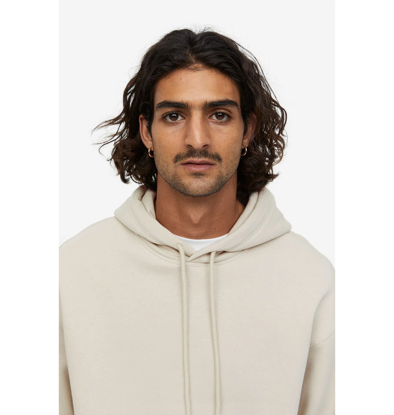 Худі чоловіче H&M Relaxed Fit Hoodie Beige 970819060