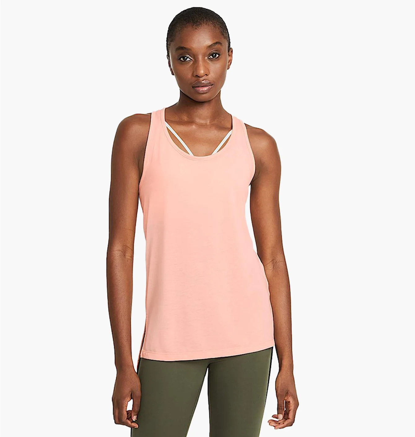 Майка жіноча Nike Yoga Layer Tank Peach CQ8826-800