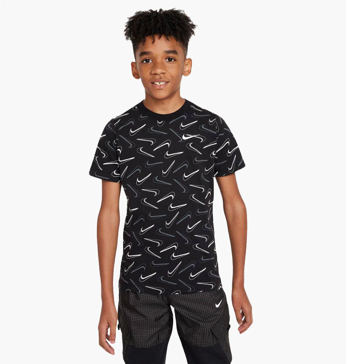 Футболка дитяча Nike Nsw Tee Swoosh Aop Black FN9605-010