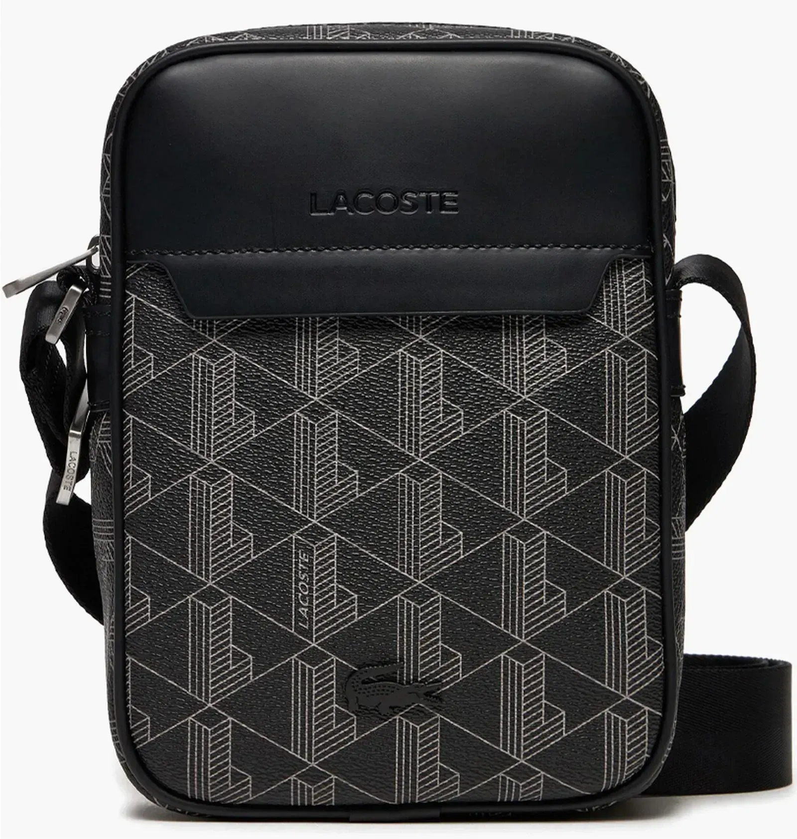 Сумка через плече Lacoste Monogram Grey/Black (NH4410LX)