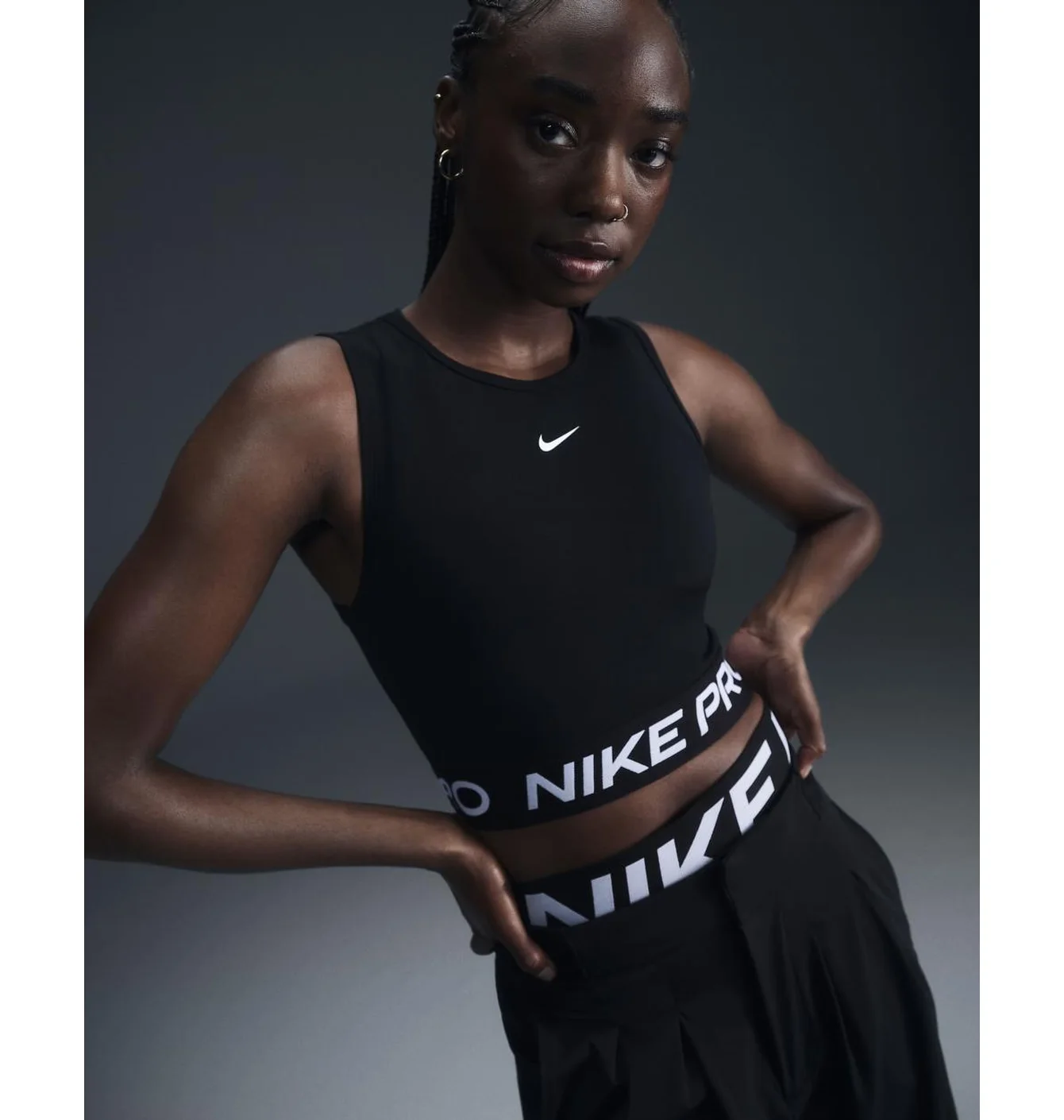 Топ жіночий Nike Pro Dri-Fit Cropped Tank Top Black FZ3615-010