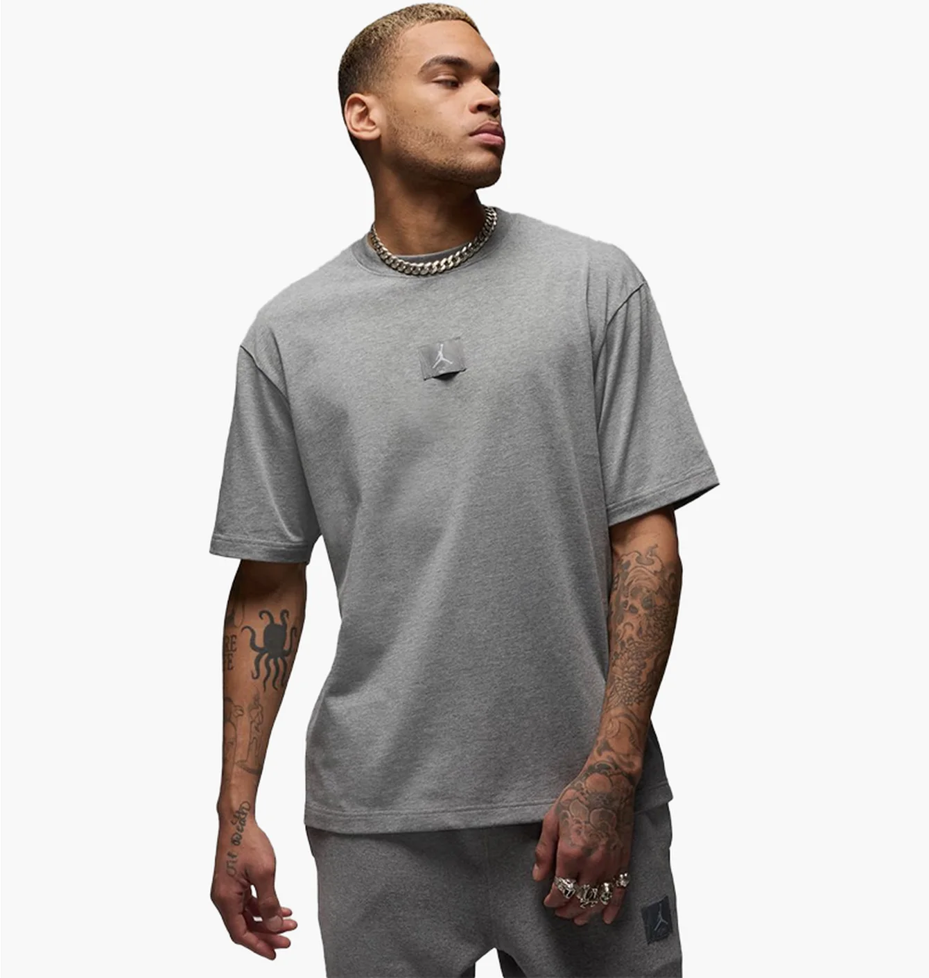 Футболка чоловіча Air Jordan Flt Essential 85 Ss Crew Grey FZ1912-091