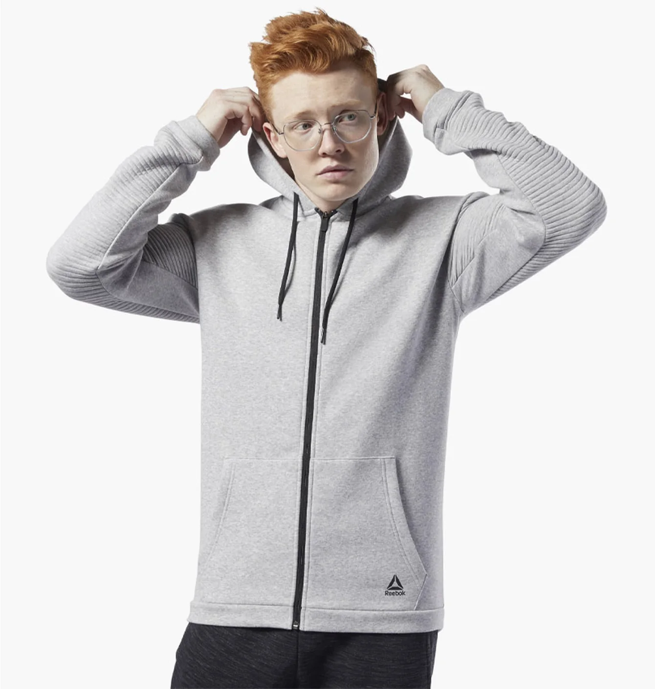 Толстовка чоловіча Reebok Workout Ready Full-Zip Fleece Grey EC0897