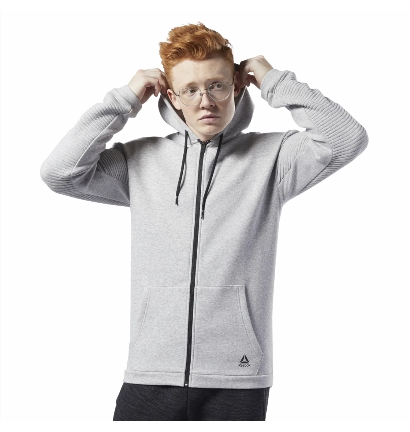 Толстовка чоловіча Reebok Workout Ready Full-Zip Fleece Grey EC0897