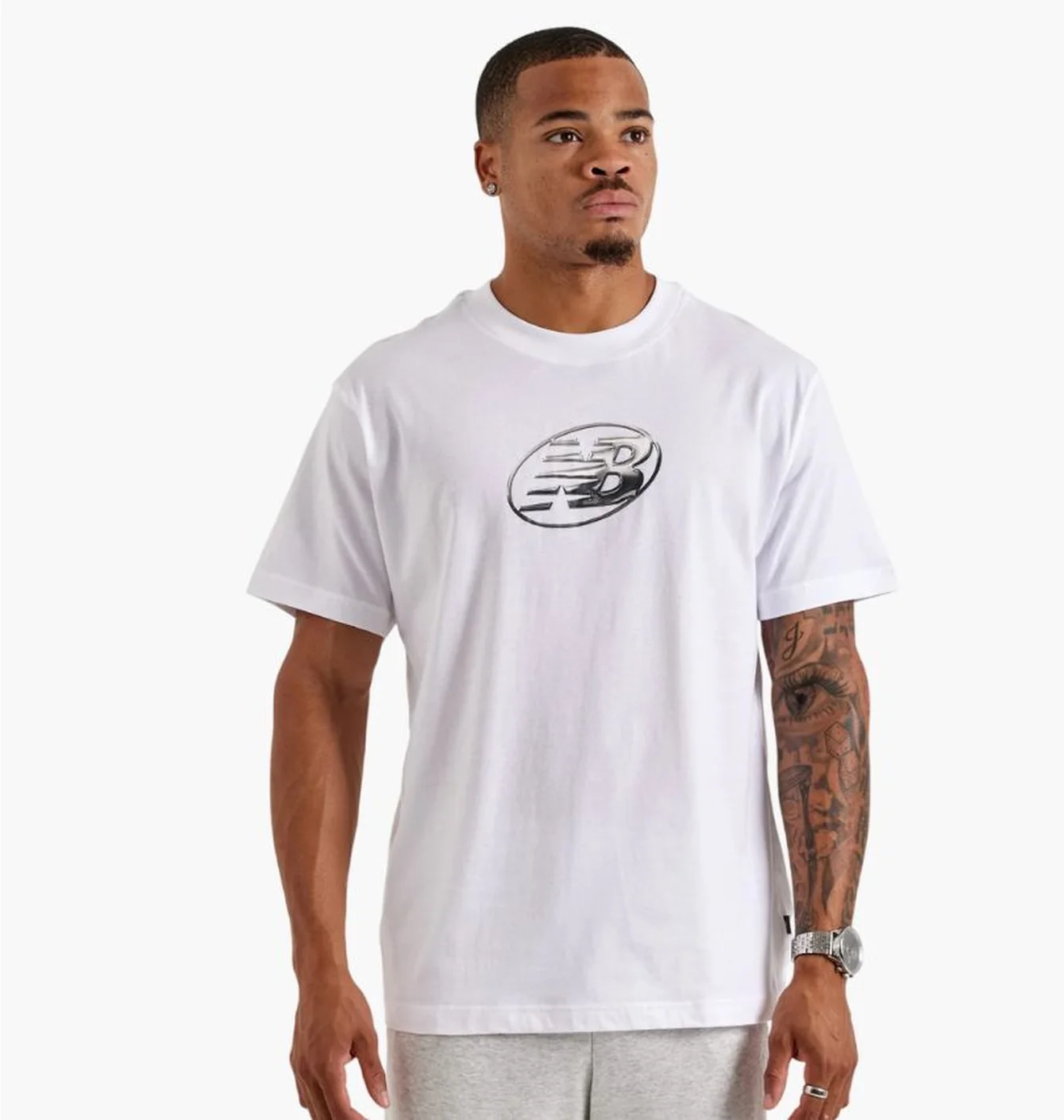 Футболка чоловіча New Balance Chrome Logo White MT53949-WT