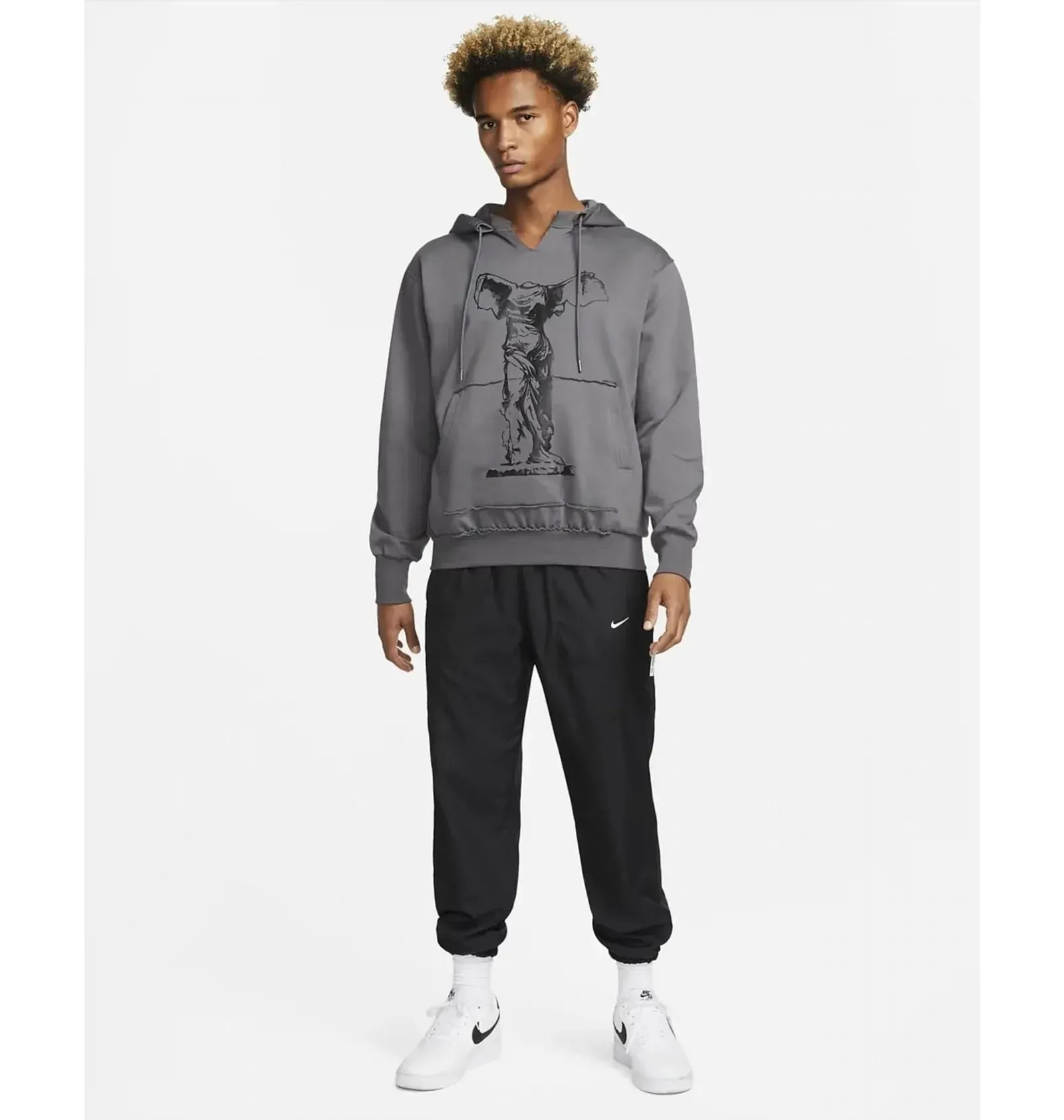 Кофта чоловіча Nike Dri-Fit Standard Issue Premium Mens Pullover Basketball Hoodie Grey (DQ6091-068)