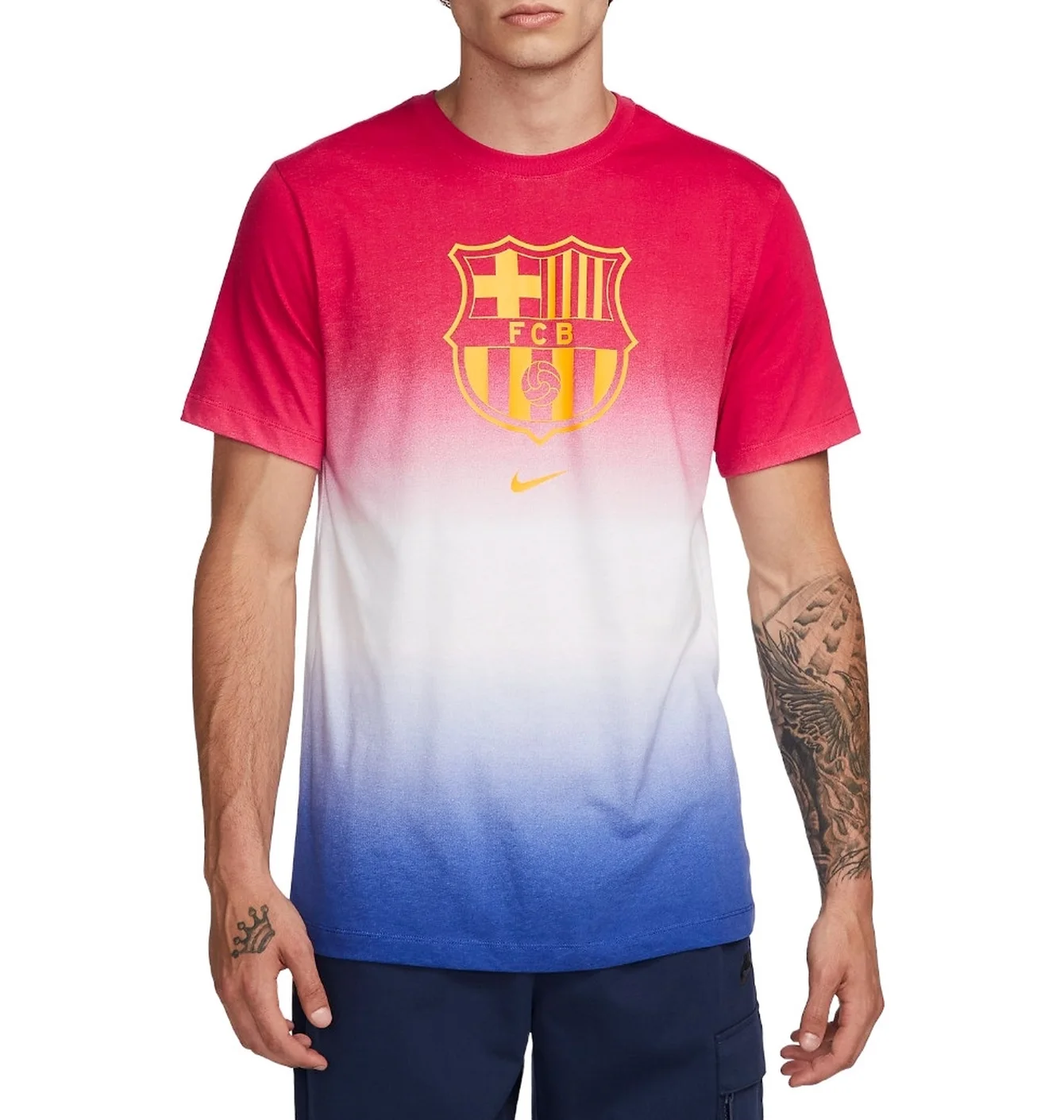 Футболка чоловіча Nike T-Shirt Fcb M Nk Crest Ssl Tee Multi FJ1705-100