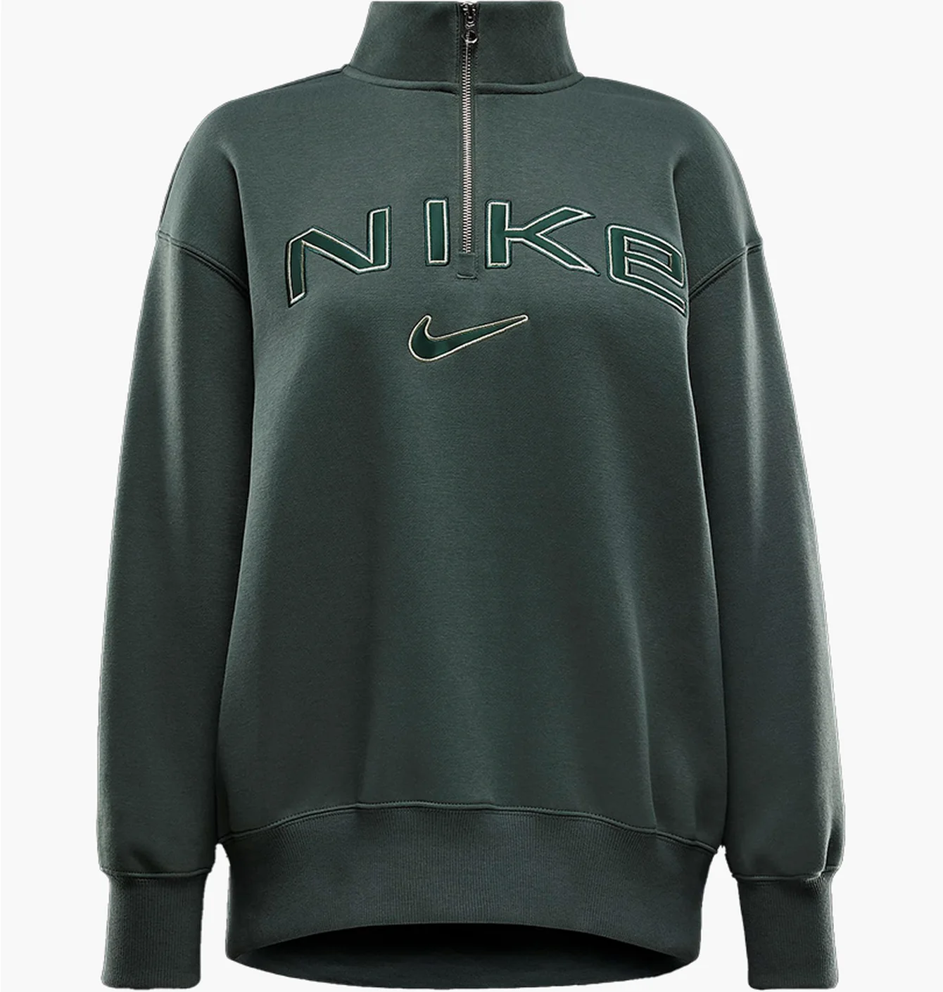Кофта жіноча Nike Sportswear Phoenix Fleeceoversized 1/4-Zip Logo Top Green FV7679-338