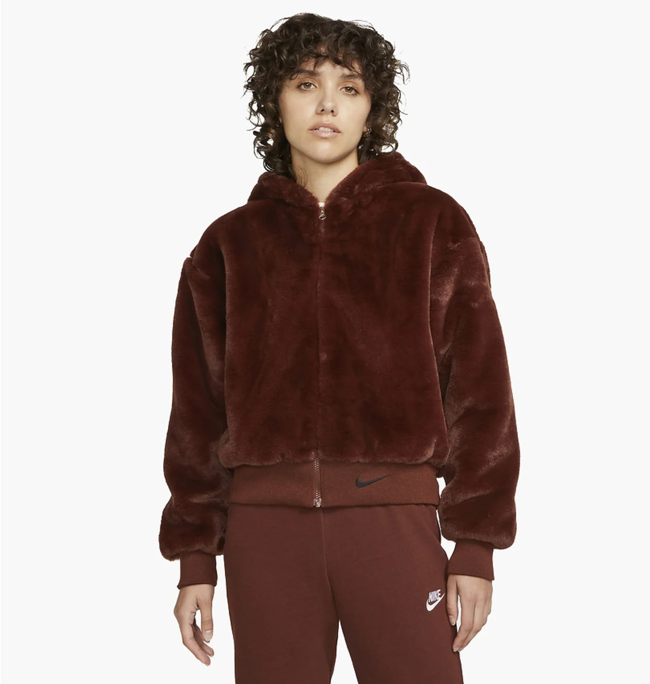 Куртка жіноча Nike Womens Faux Fur Jacket Brown Dd5116-273