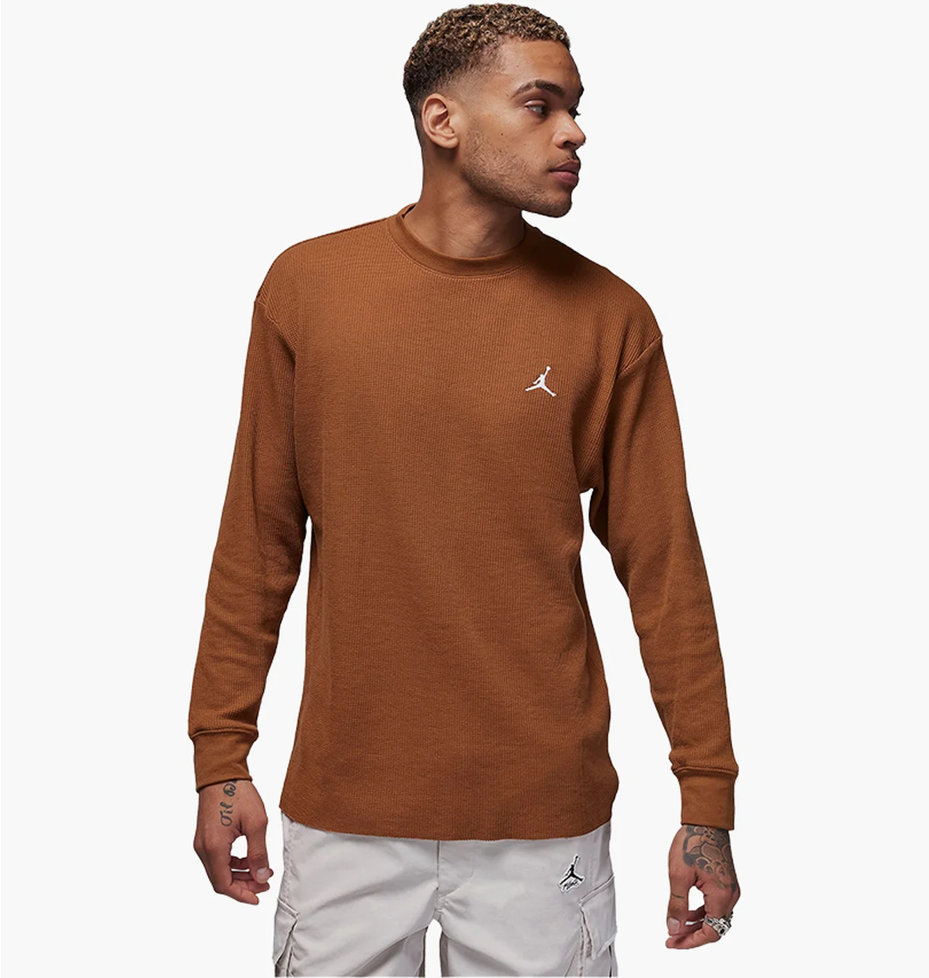 Лонгслів чоловічий Air Jordan Essentials Waffle Knit Top Brown FD7461-281