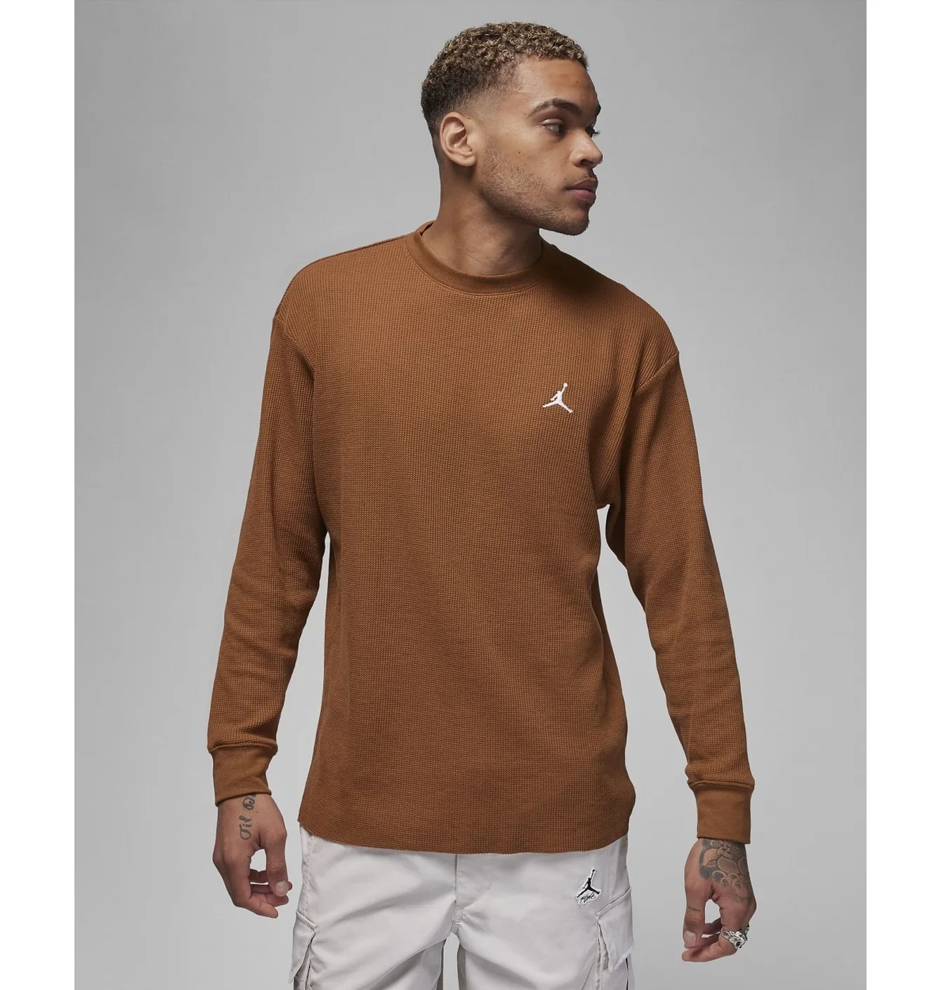 Лонгслів чоловічий Air Jordan Essentials Waffle Knit Top Brown FD7461-281