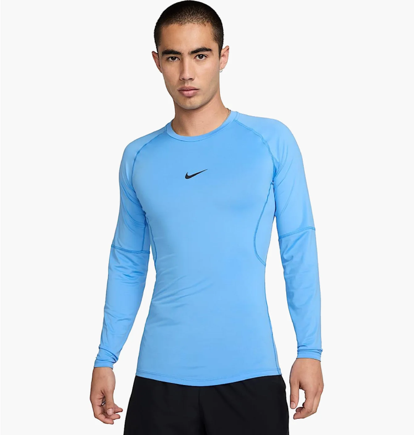 Лонгслів чоловічий Nike Pro Dri-Fit Tight Long-Sleeve Fitness Top Light Blue FB7919-412