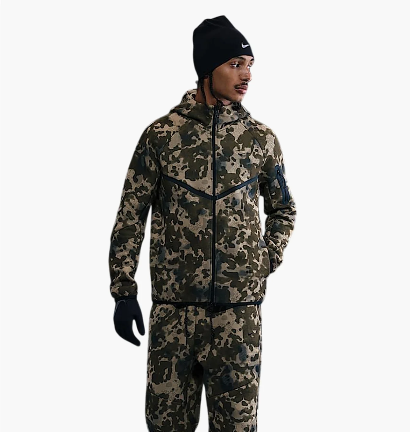 Толстовка чоловіча Nike Tech Camo/Beige HV0955-276