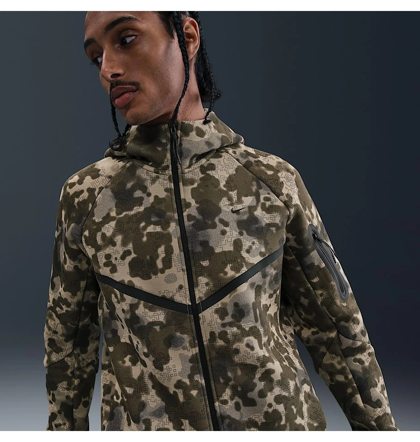 Толстовка чоловіча Nike Tech Camo/Beige HV0955-276