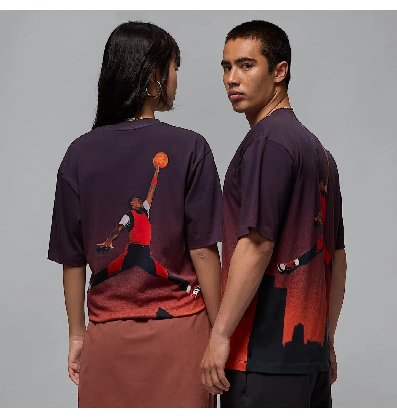 Футболка унісекс Air Jordan 85 Gradient Sky Ss Crew Violet/Orange HJ2316-045