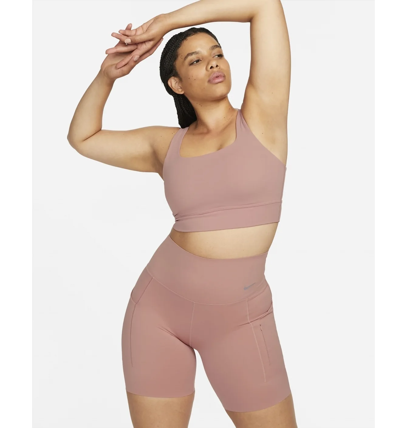 Топ жіночий Nike Go WomenS Firm-Support High-Waisted 8 Biker Shorts With Pockets Peach DQ5923-618