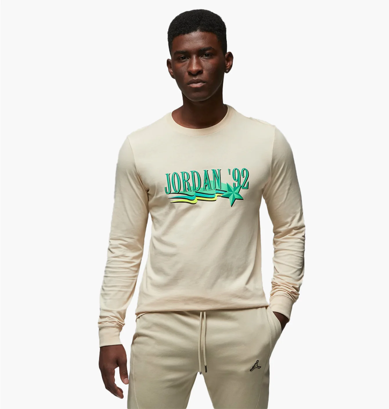 Лонгслів чоловічий Air Jordan Brand MenS Long-Sleeve T-Shirt Beige DV1469-219
