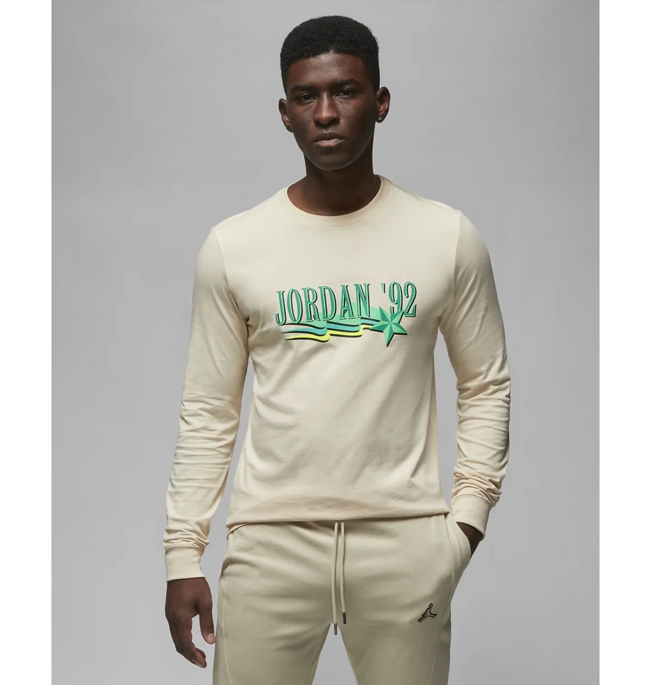Лонгслів чоловічий Air Jordan Brand MenS Long-Sleeve T-Shirt Beige DV1469-219