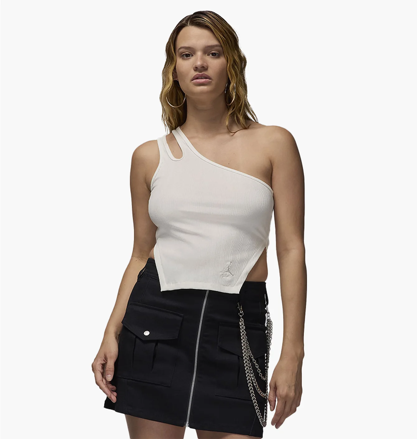Топ жіночий Air Jordan Asymmetrical Ribbed Tank Top White FN5798-133