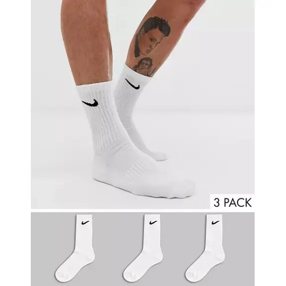 Носки Nike 3 pack Value Cotton Cushioned Crew White SX4508-101 (Оригінал)