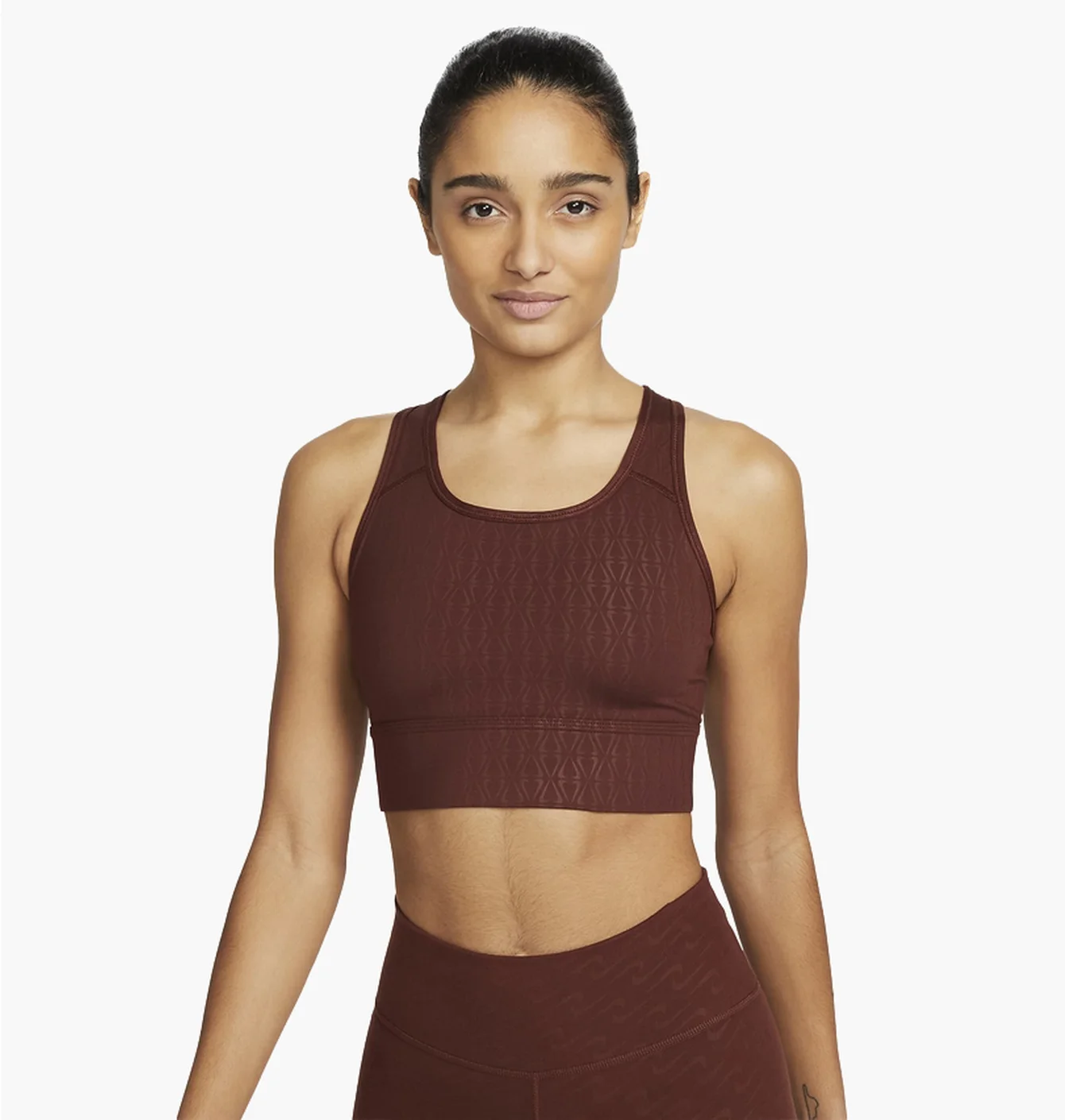 Топ жіночий Nike Womens Medium-Support 1-Piece Pad Longline Printed Sports Bra Bordo Dm0553-273