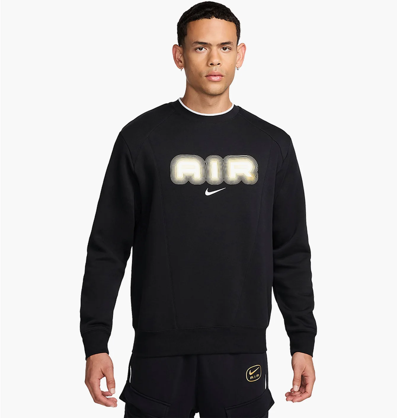 Світшот чоловічий Nike Air Fleece Crew-Neck Sweatshirt Black HM0177-010