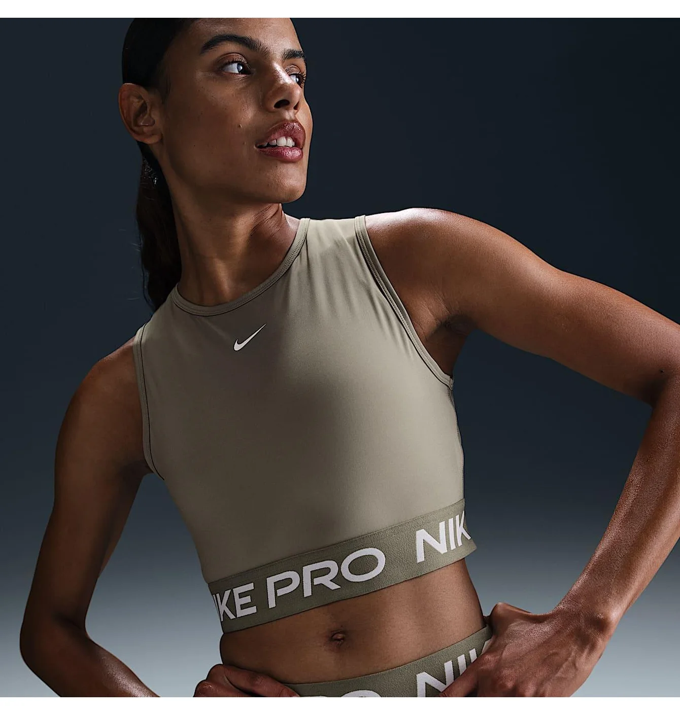 Топ жіночий Nike Pro Olive FZ3615-320