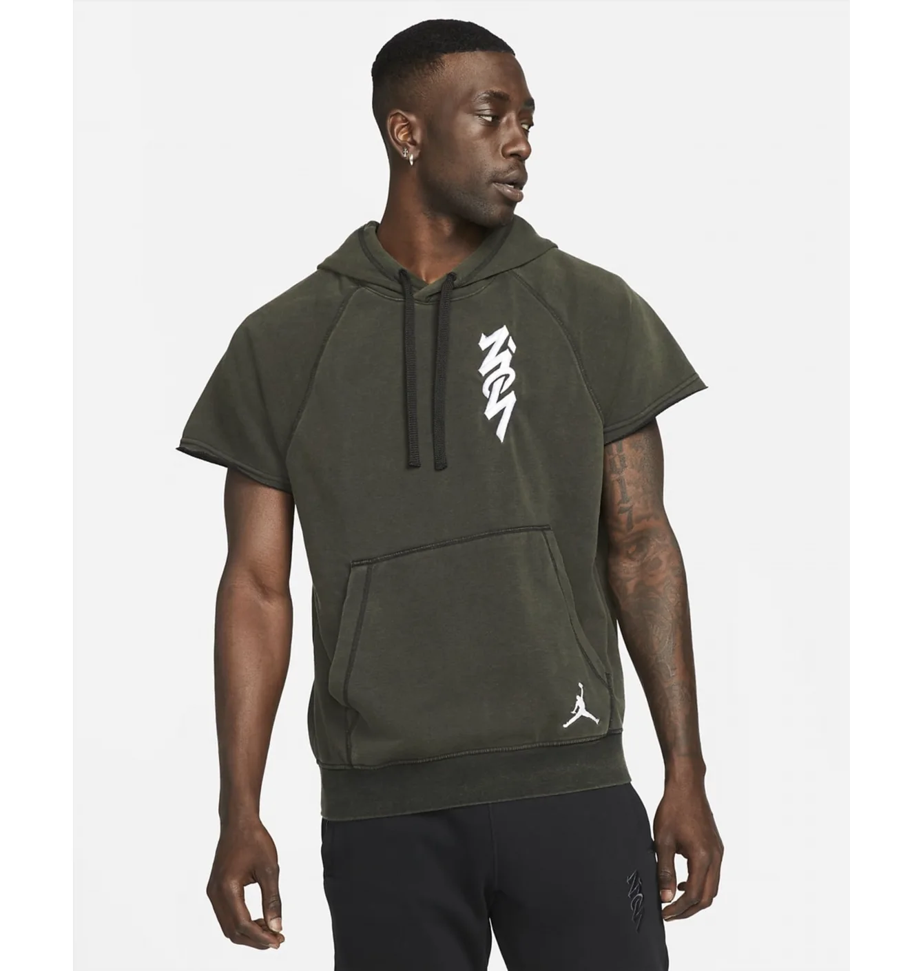 Худі чоловіче Air Jordan Zion Cutoff Hoodie Grey DA9842-010